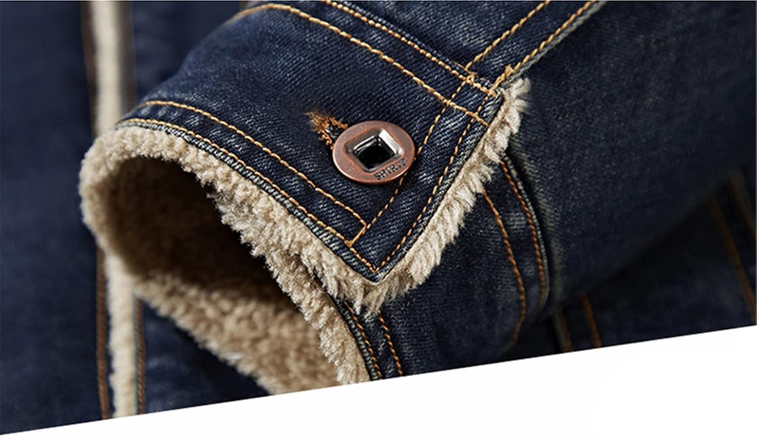 Men Denim Jacket Autumn Winter Men's Button Warm Mens Jackets Warm Coat