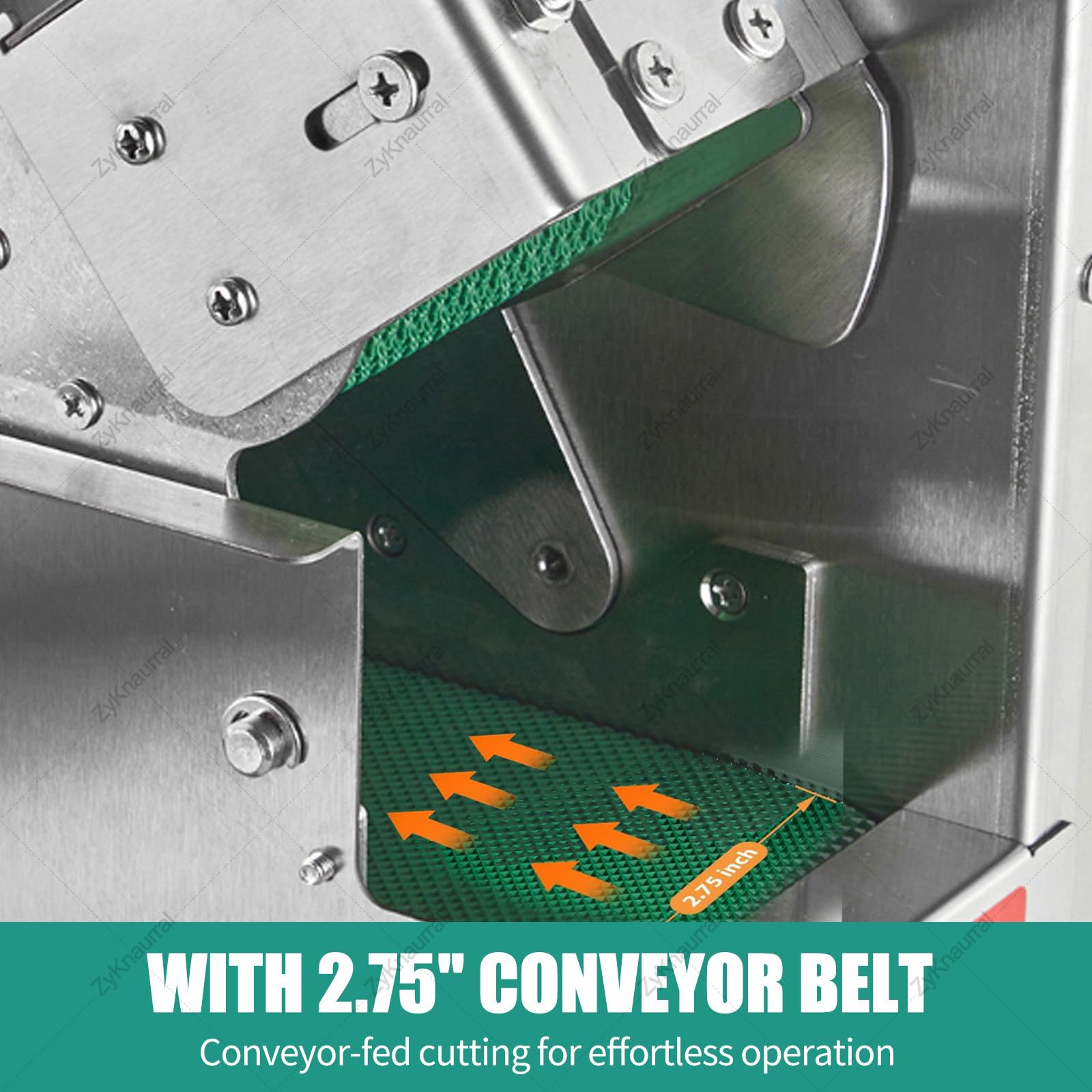 Affettatrice professionale per cipollotti con nastro trasportatore da 7 cm, affettatrice elettrica per verdure in acciaio inox da 200 W, tritatutto per cipollotti, robot da cucina per zenzero, pe