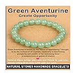 AD Beads Handmade Gemstone Stretch Elastic Bracelet Crystal Healing Reiki Nature\'s Beauty and Spiritual Essence Unisex (8mm, Green Aventurine (Opportunity))