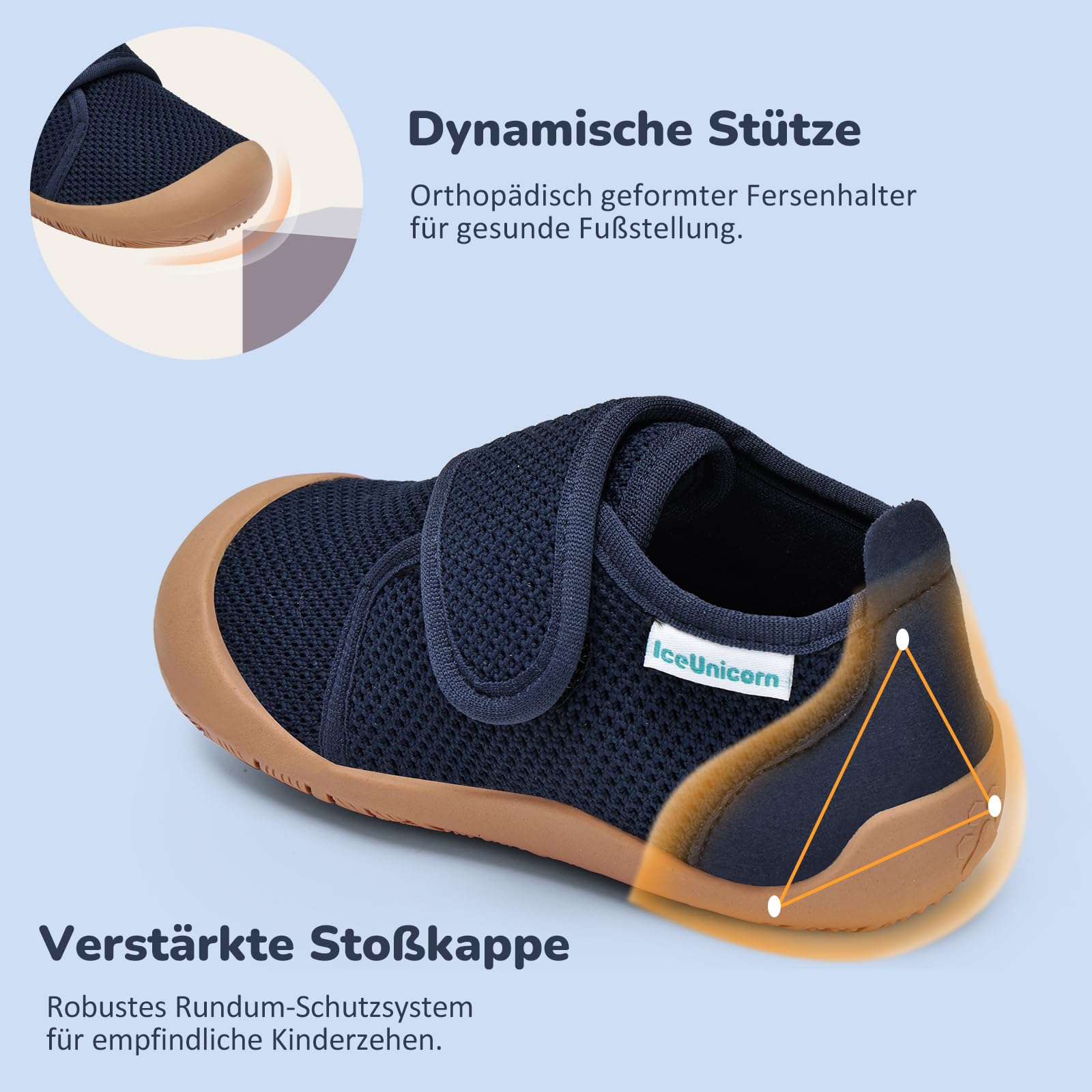 IceUnicorn Hausschuhe Kinder Barfussschuhe Jungen Mädchen Barfußschuhe Lauflernschuhe Hohe Kindergarten Atmungsaktiv