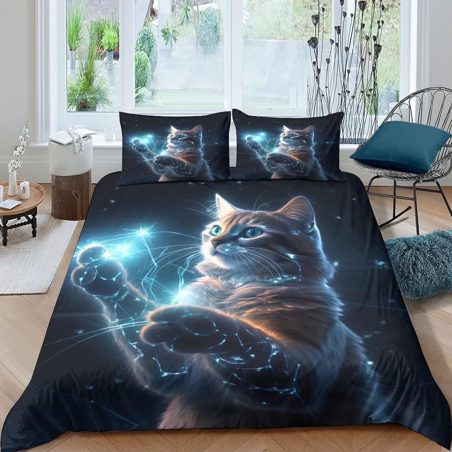 Housse de couette 220x240 chat déco de chambre cocooning