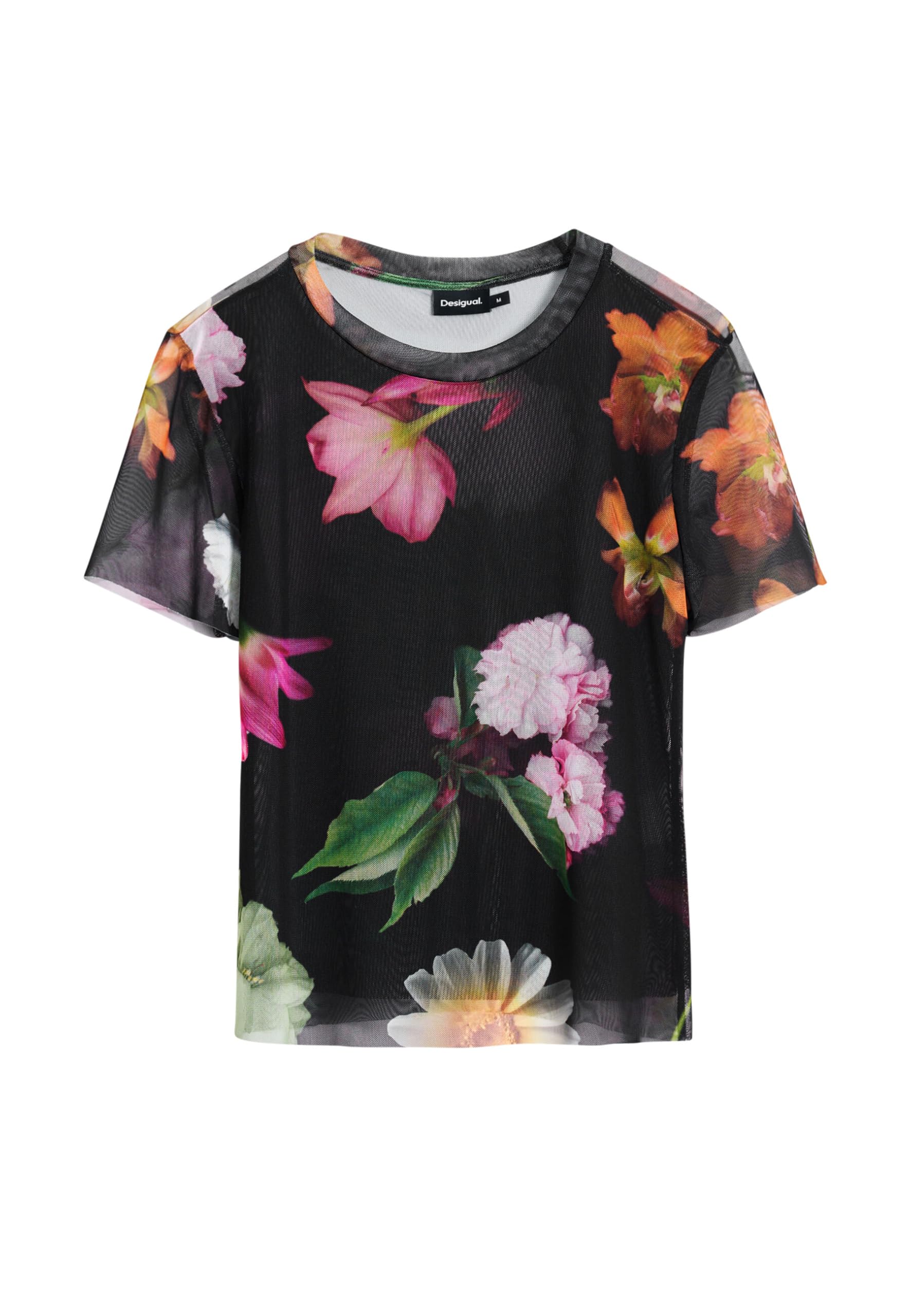 Desigual Des Moines Floral Tulle Tshirt 25SWTK88 Black