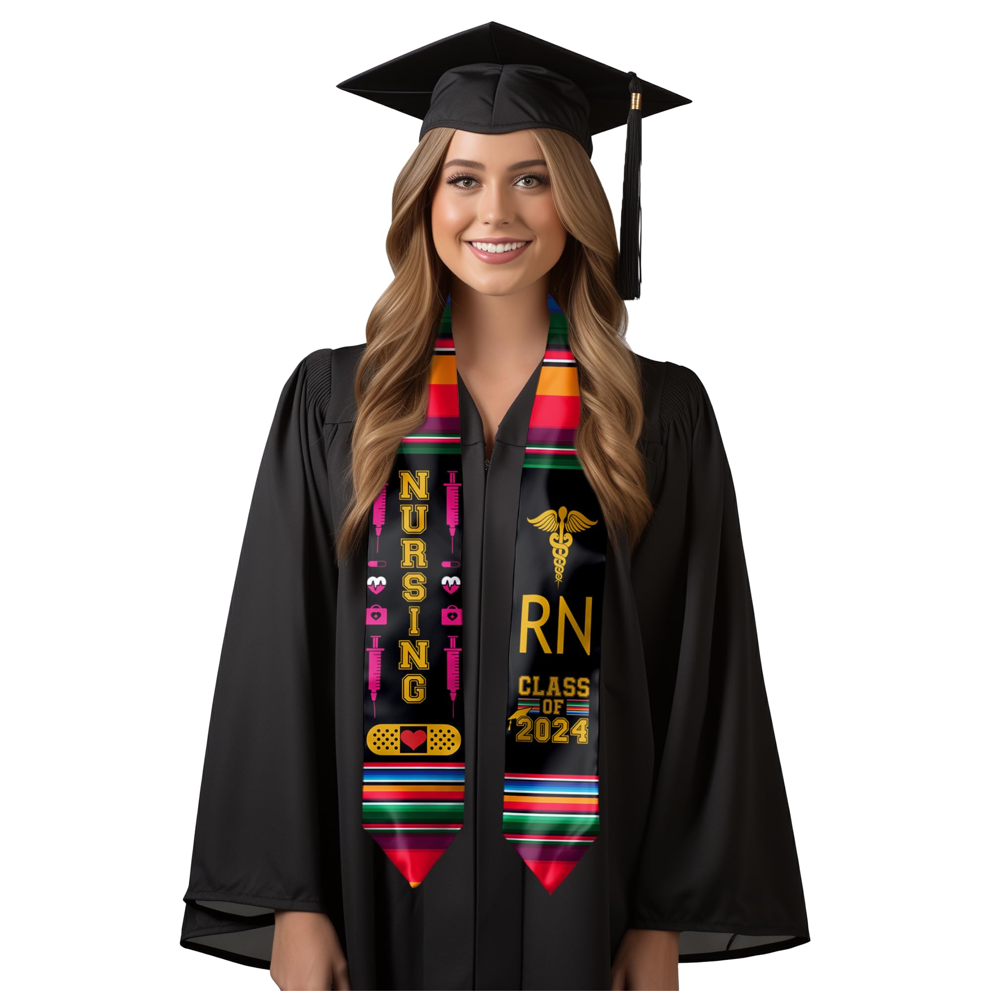 The Press Kappa Sigma Graduation Sash Stole,Green and White