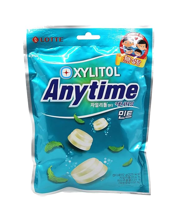 Korean Candy K FOOD Xylitol Anytime Mint Hard Candy (92g 3