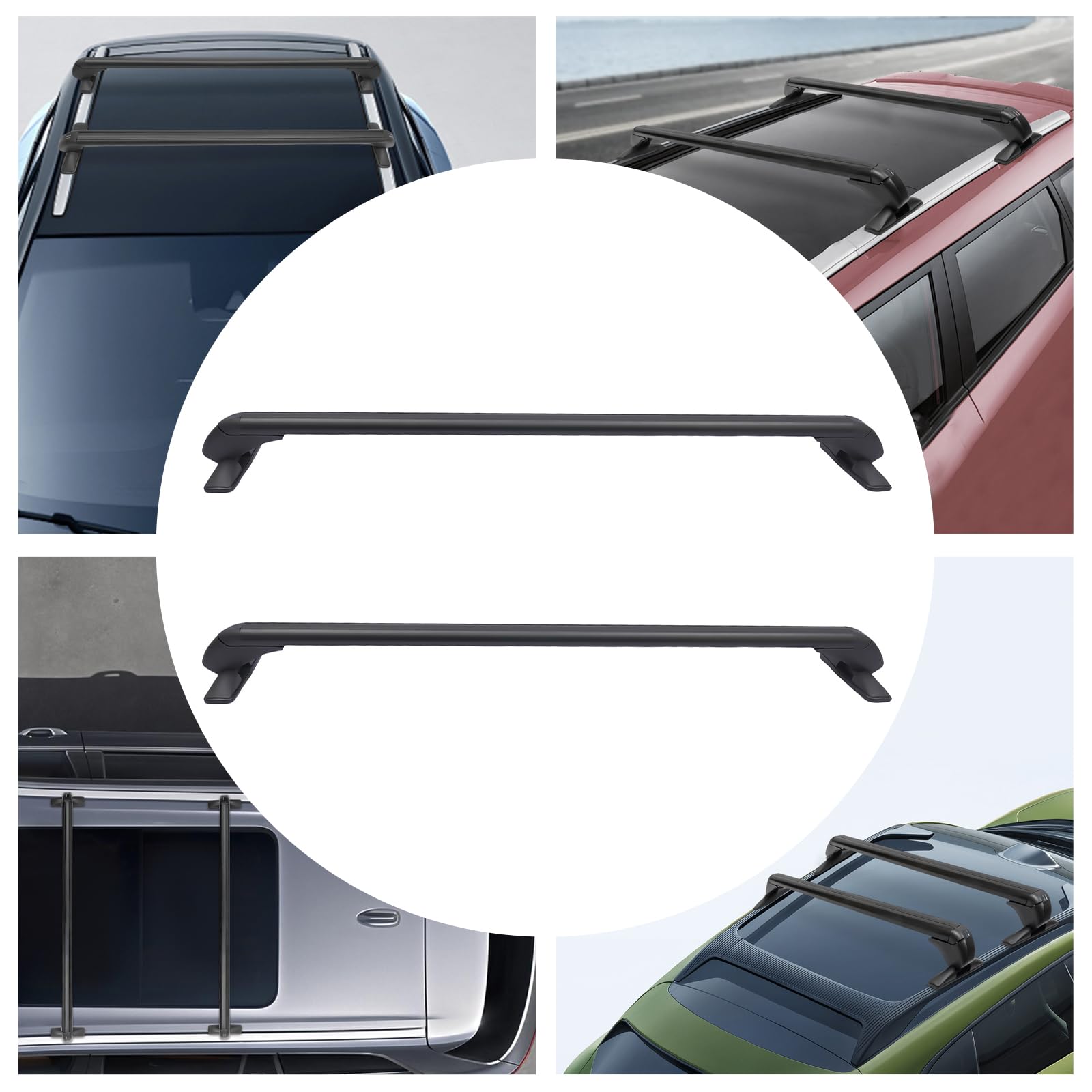 portabagagli per tetto universale, portatutto per tetto, portabagagli con traverse trasversali, 2 x portatutto per auto con serratura antifurto per auto a 4 o 5 porte
