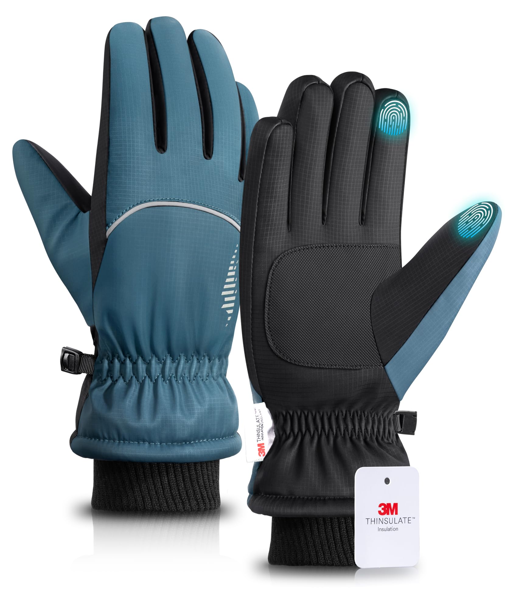 rivmount Winter Gloves with Waterproof/Touchscreen/Warm, Thermal Snow Glove for Cold Weather Running, Ski, Cycling, Women Men