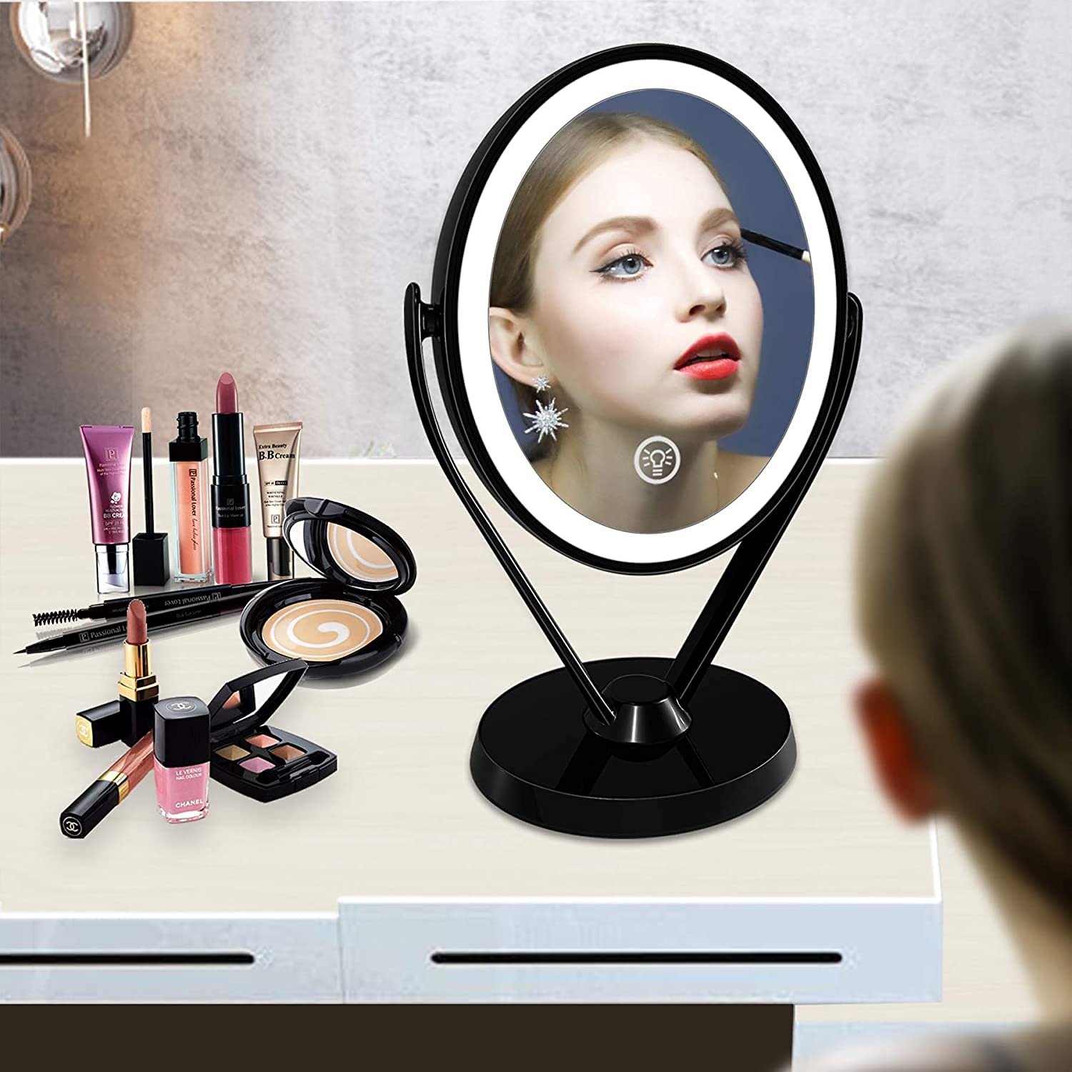 Buy Aesfee DoubleSided 1x/7x Magnification LED Makeup Mirror with