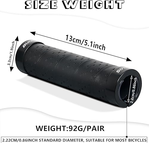 Vista 100 de BUCKLOS Empuñaduras de manillar de bicicleta con bloqueo único, mango ergonómico antideslizante para bicicleta de montaña, mango antideslizante