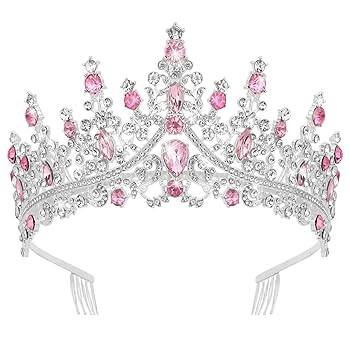 Amazon.com: CURASA Pink Tiaras for Women Silver Princess