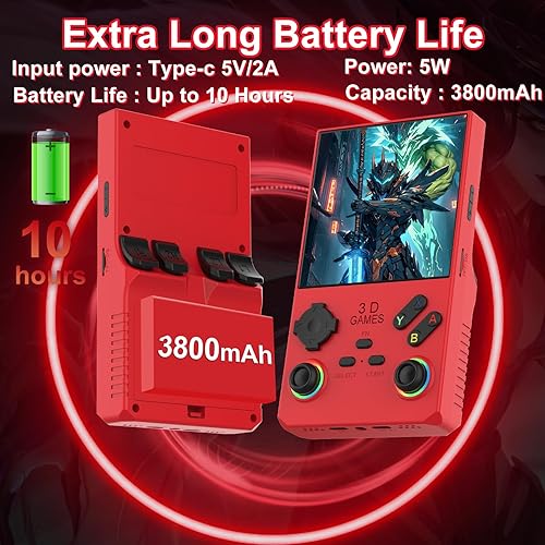 Miniatura 4 de RegiisJoy V40 Pro - Consola de juegos portátil, 35000 juegos, pantalla IPS de 3.5 pulgadas, consola retro arcade, 256G 3800 mAh, mini consola de