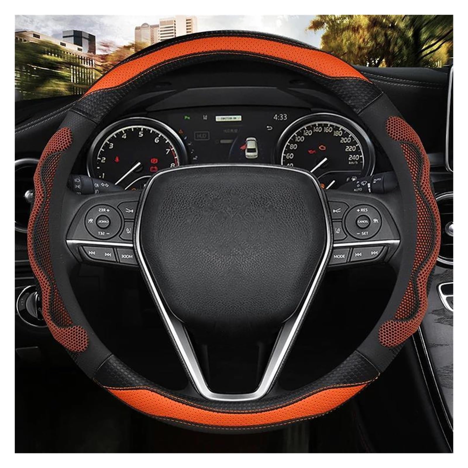 Pokrowiec na kierownicę samochodu, skórzany pokrowiec na kierownicę samochodu, do Toyoty, Avalon, Camry 2018-2023, Corolla 2018-2023, akcesoria samochodowe, pokrowiec na kierownicę samochodu