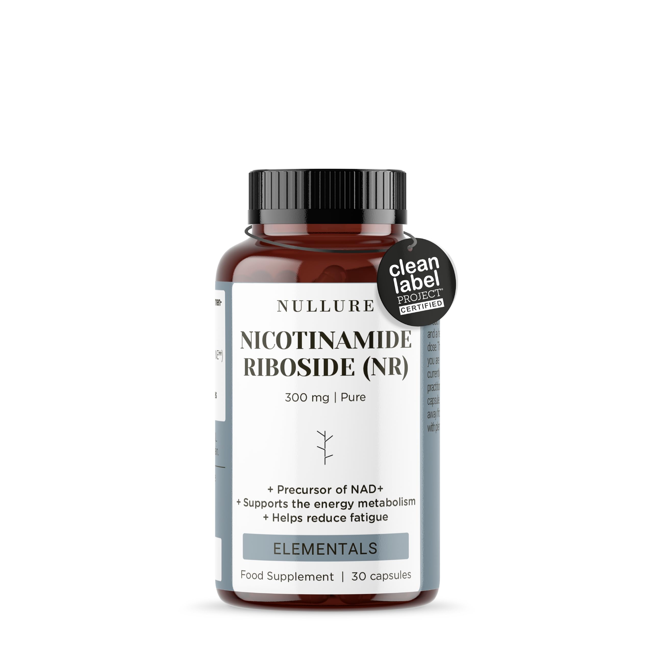 Nullure NAD Nicotinamide Riboside 300mg - 30 capsules | NAD+ Boost | Clean Label Certificate | Third Party Tested | Vegan | No Additives | NAD Supplements | Pure NR Supplement >99% | Made in Barcelona