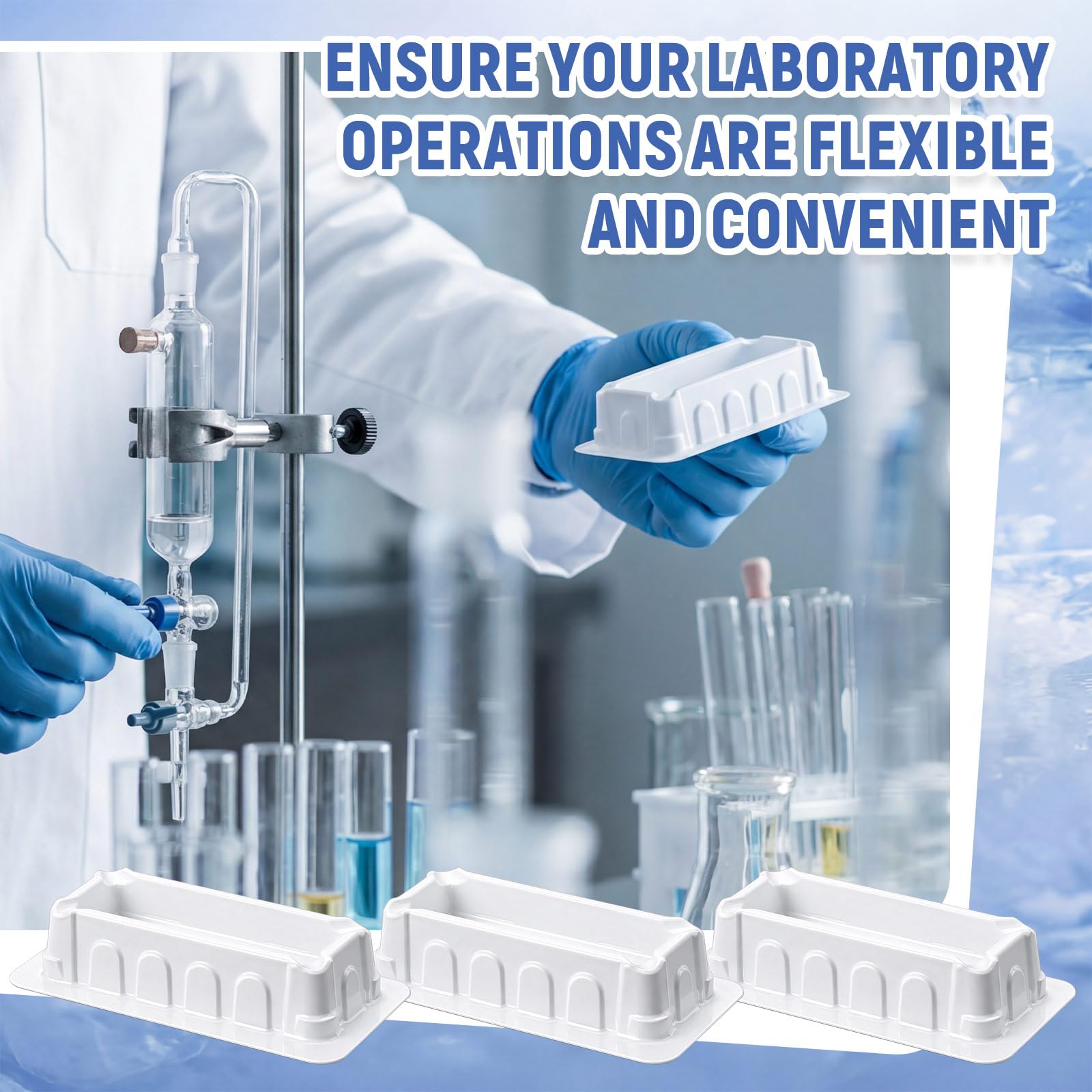 Didaey Depósito de reactivo de 10 ml, 100 unidades, depósito de pipeta estéril con fondo en V, envuelto individualmente, compatible con pipetas individuales y multicanal para laboratorio