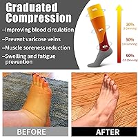 Vista 2 de 6 Pack Copper Compression Socks for Women and Men Circulation-Best Support for Medical, Running,Nursing,Athletic