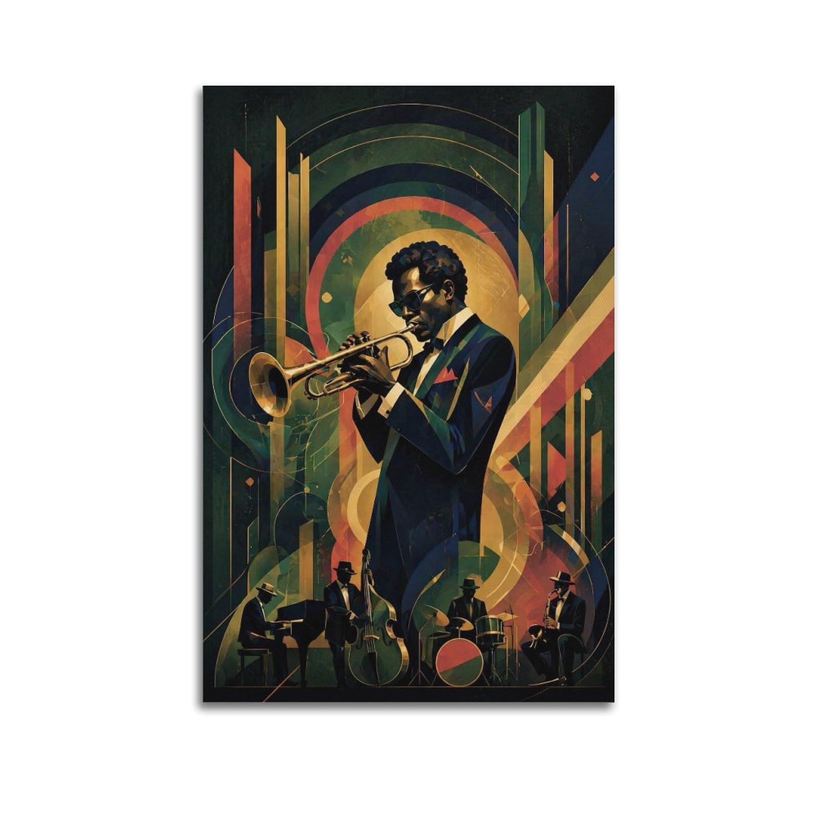 Okngb Unframe-Style Vintage Harlem Music Poster Jazz Legendary Trumpeter Decorative Painting Canvas Art Picture 20X30inch(50X75cm)