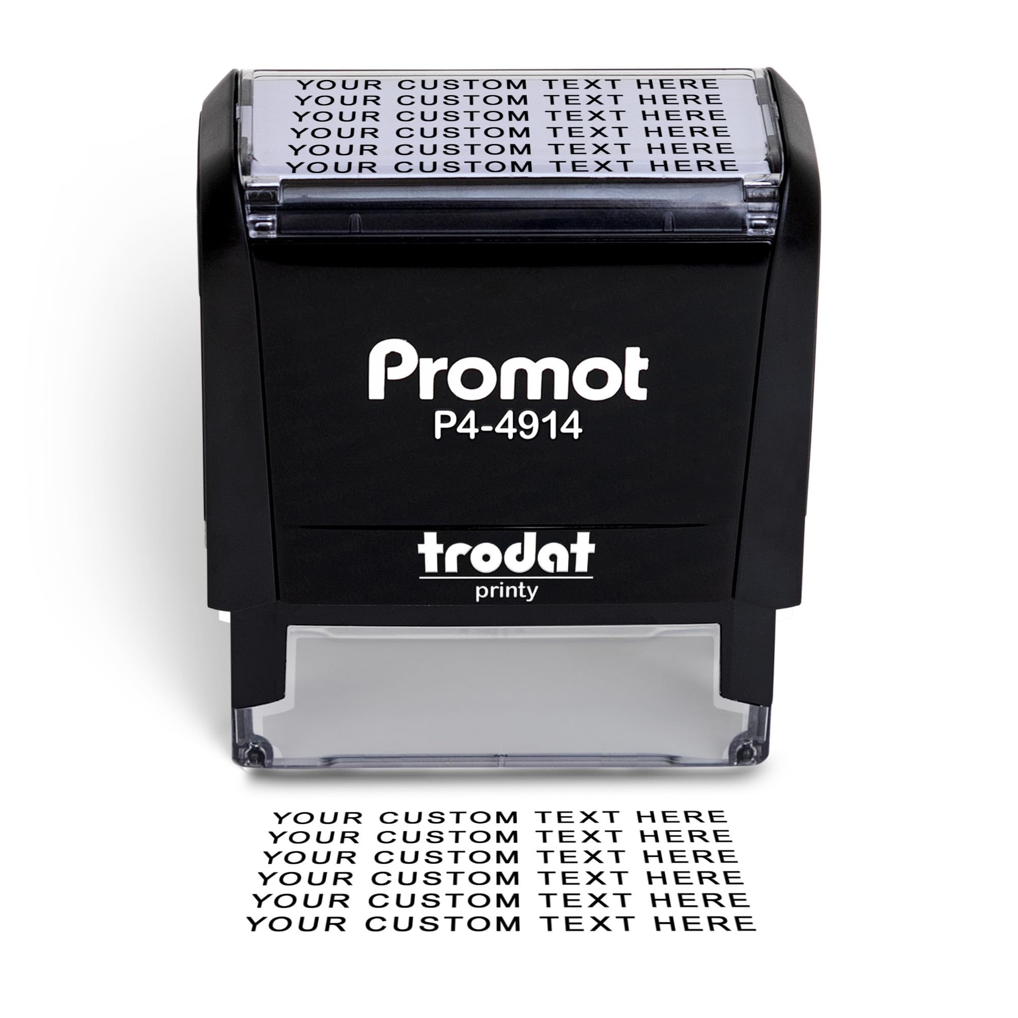 Promot Self Inking Stamp - Extra Large Custom Stamp for Name, Address, Office, or Business Use - Up to 6-Line Personalized Rubber Stamp - Customizable Font & Ink Color - Personalized Name Stamp
