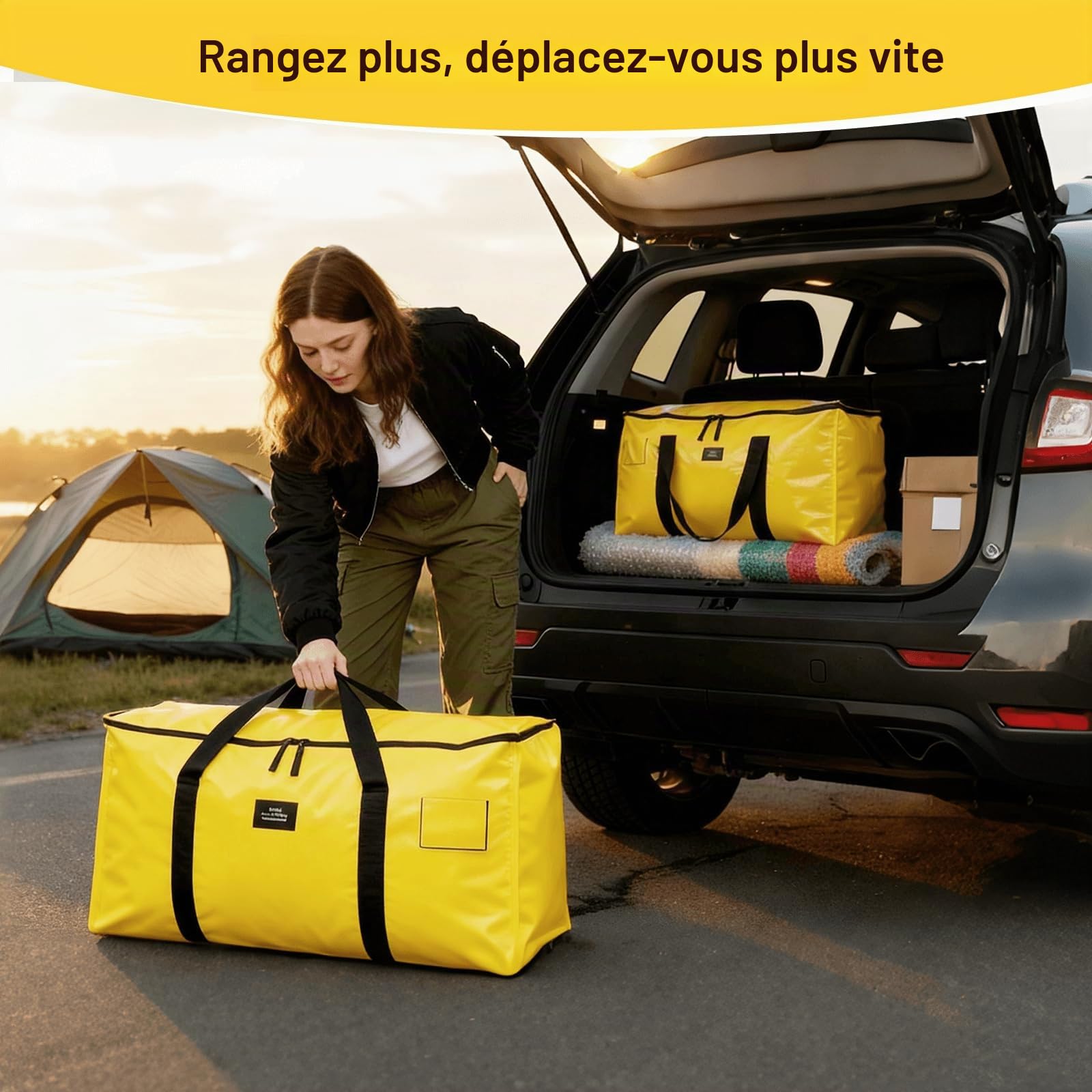 Lot de 6 grands sacs de déménagement et de rangement – Boîtes de déménagement robustes de 95 L avec fond renforcé et poignées enveloppantes, résistants à la déchirure et réutilisables pour la maison