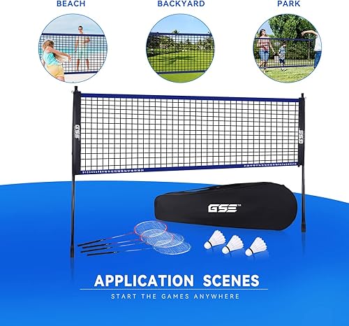 Miniatura 4 de GSE Games & Sports Expert Outdoor Yard Sports Net Game Set for Backyards, Parks, Beach, Lawn. Volleyball Set, Badminton Set OR Volleyball &