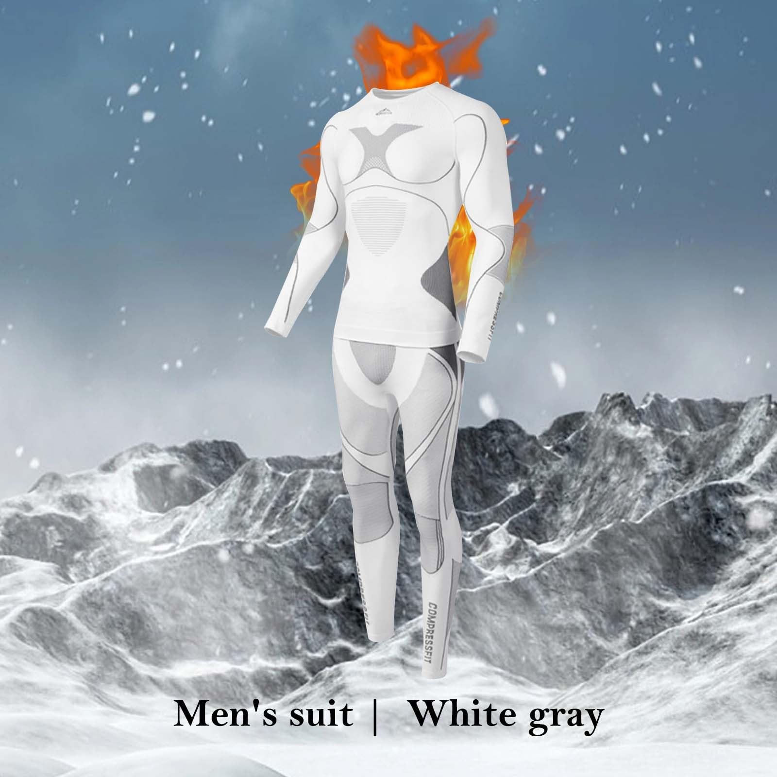 Skiunterwäsche Herren Warm Sportbekleidung Winter Baselayer Sportunterwäsche Slim Fit Activewear Langram Thermoanzug Atmungsaktiv Thermo Unterwäsche Funktionswäsche