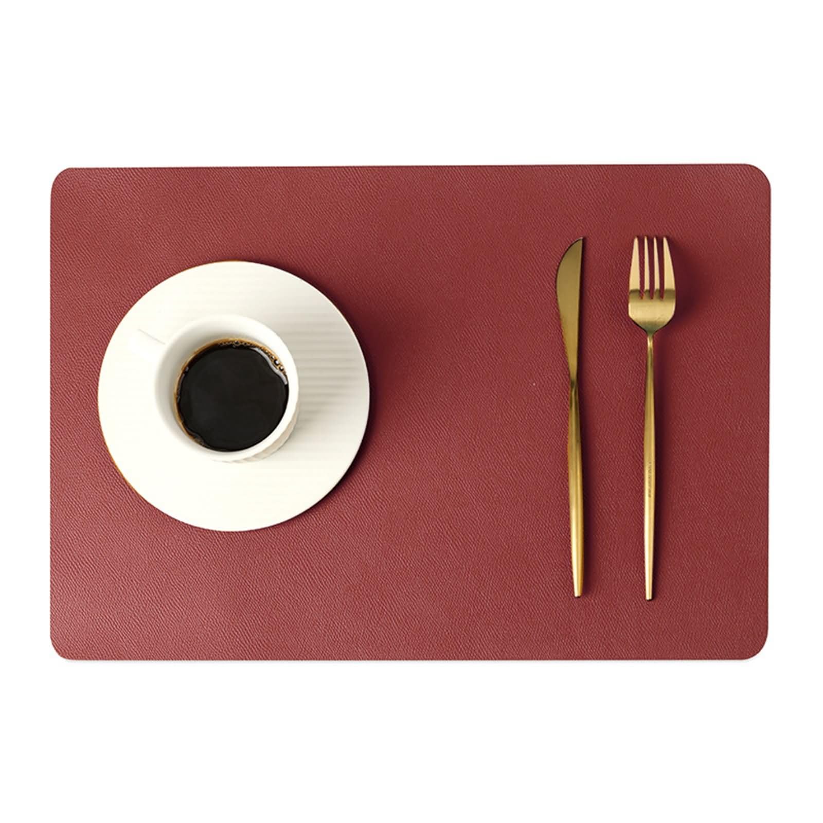 Set de table rectangulaire bordeaux anti tache et impermeable