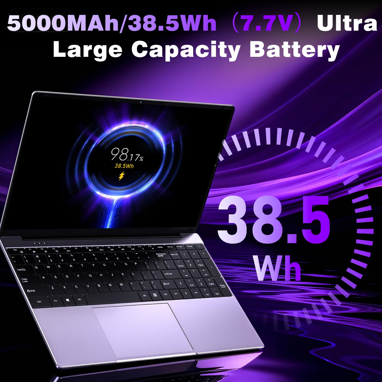 15.6 Inch Laptop with 4425Y Processor, 16GB RAM 512GB SSD Laptop 2026 Computer Pc, FHD 1920 x 1080P, 5000 MAh/38.5Wh, TF Card, Webcam, Touchpad, Student/Home/Business — view 6