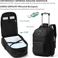 Klassisches Design Wasserdichter Business-Trolley-Rucksack für Herren mit 4 Räde