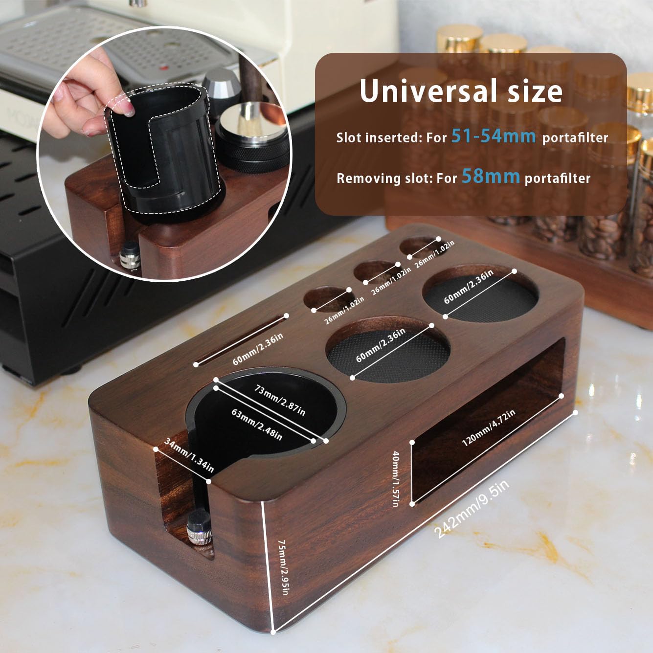 Espresso Tamping Station, Multifunctioneel aanstampen Station, Antislip