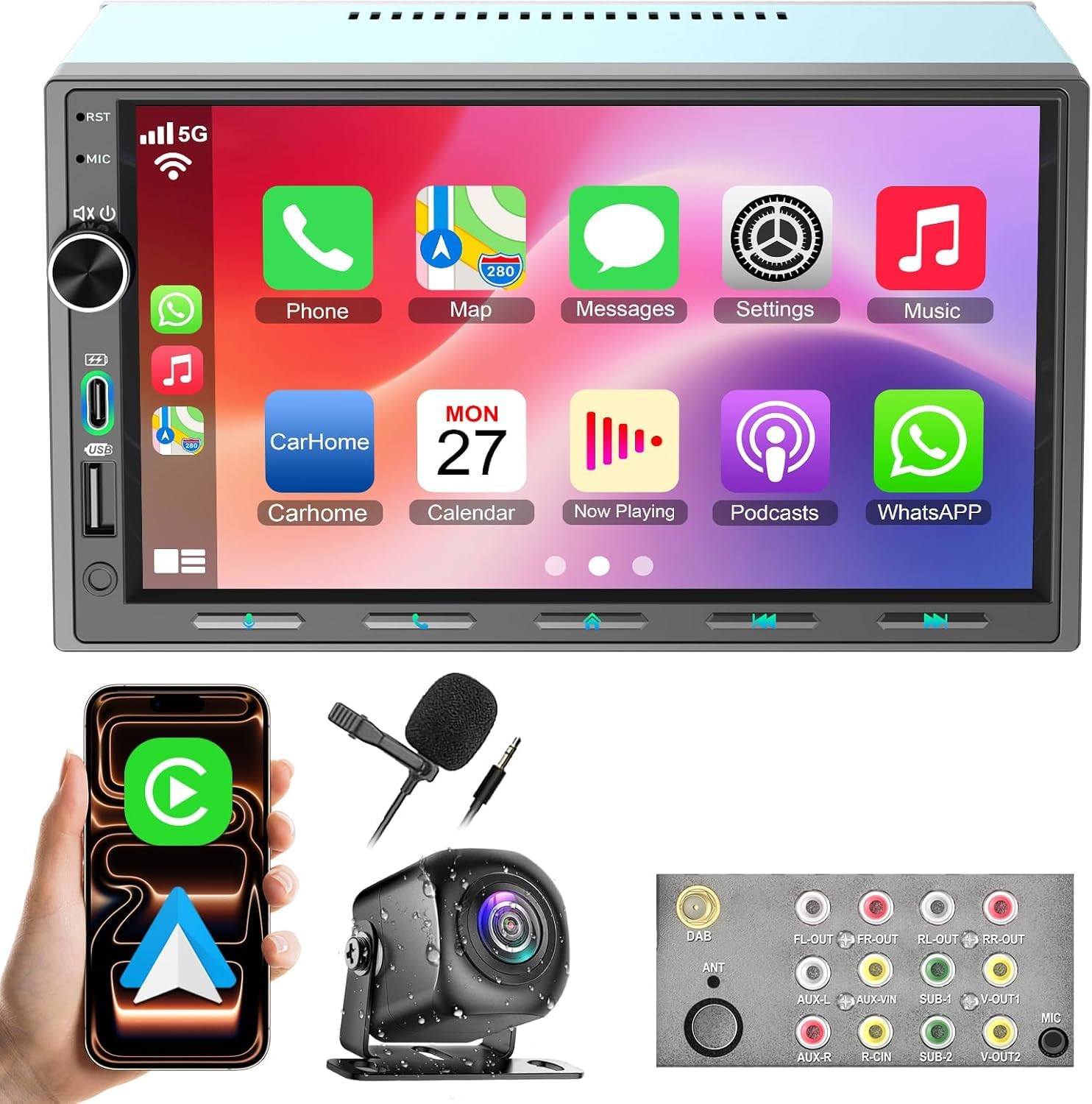 electrosmart 7 Inch Double Din Car Stereo