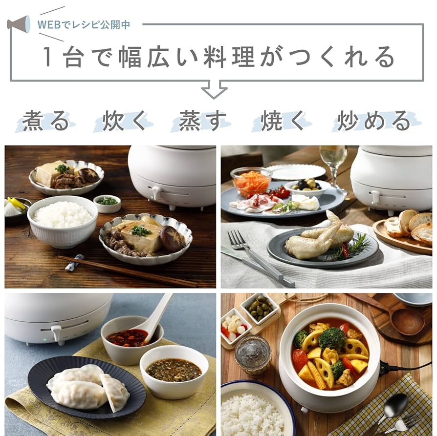 LiFERE IH卓上調理なべ HOT DISH cocotte LiFERE IH卓上調理なべ HOT DISH cocotte - HAC-IH01CWH