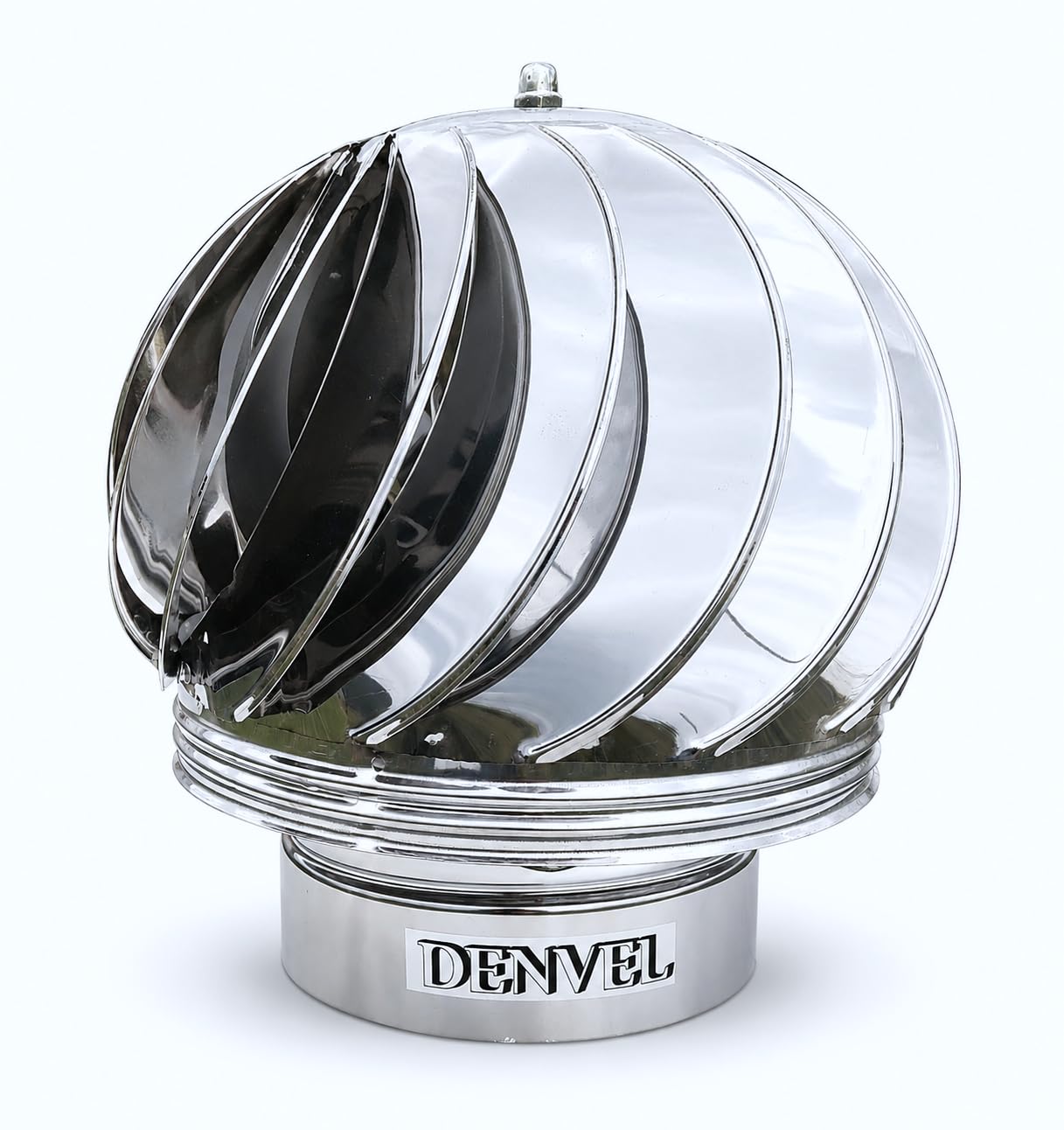 Chimney Spinner Cowl 7'' / 180 mm - Stainless Steel Rotating Chimney Cap – Smoke Extractor, Wind-Driven Draft Improver for Chimneys & Ventilation Systems – Denvel®