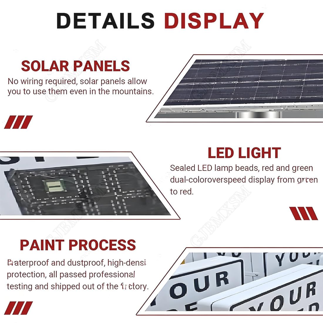 50x70cm/60x90cm Señal Trafico Radar Control Velocidad, Energía Solar LED Intermitente Cartel Control Velocidad Indicador De Velocidad, Kilometraje/Millas Ajustables 20''X27''