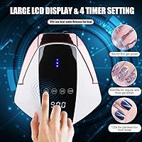 Vista 5 de Lámpara de uñas LED UV, luz UV recargable inalámbrica para esmalte de uñas de gel, luz secadora de uñas portátil de 96 W, gel de secado rápido x