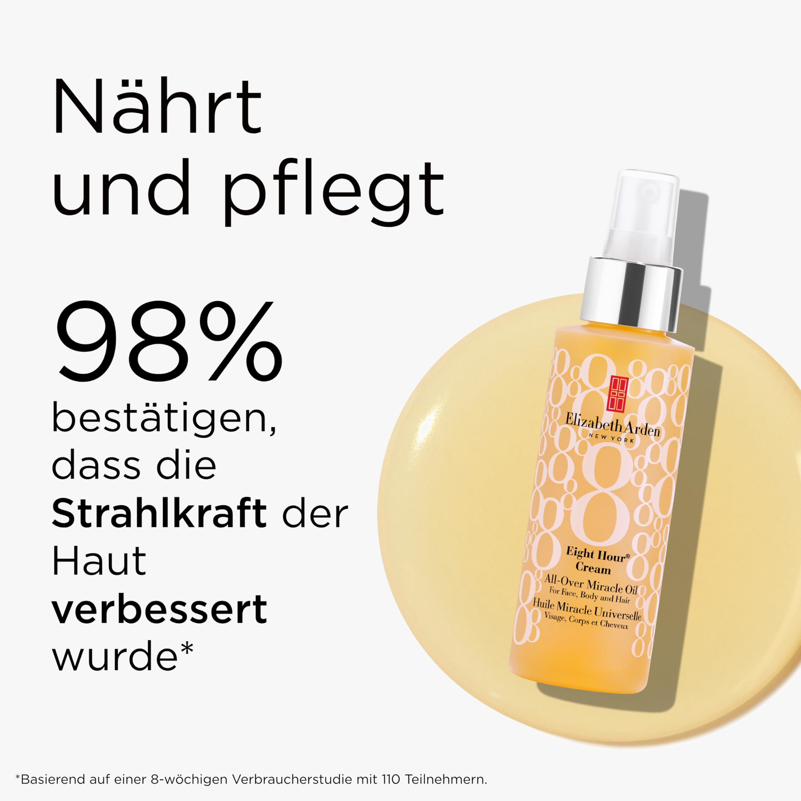 Elizabeth Arden – Eight Hour Find The Glow 3-teiliges Geschenkset, Gesichtscreme, Handcreme, Körper- & Haaröl, Feuchtigkeitspflege für Damen, mit Vitamin E, Beauty-Set für die Feiertage
