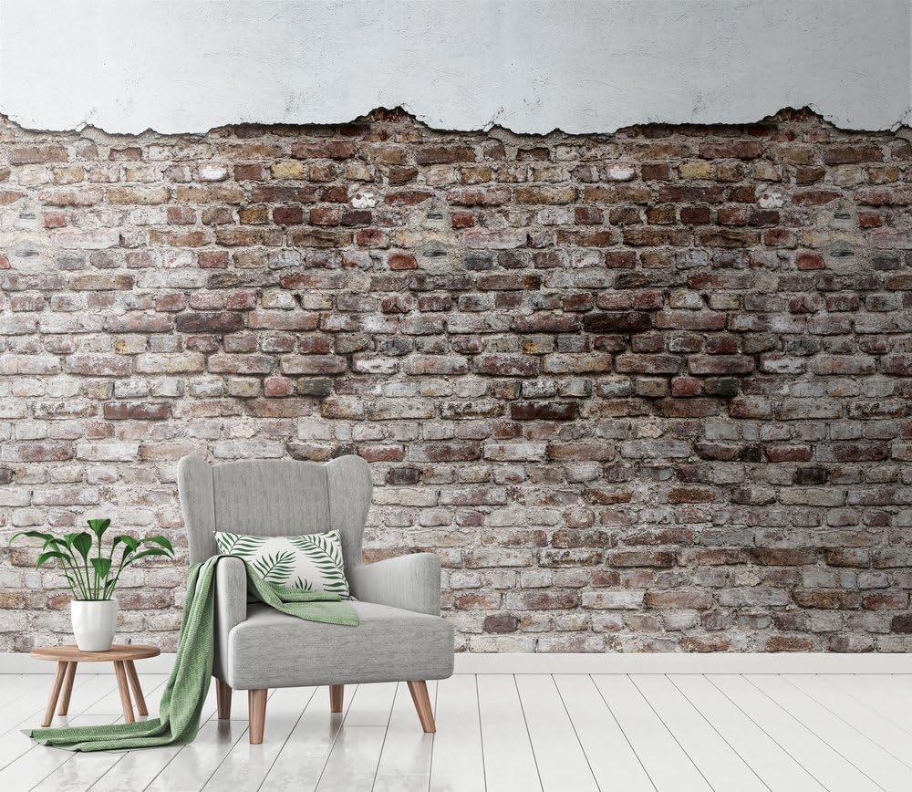 Livingwalls Backstein 383331 Papier peint non tissé aspect pierre industriel pour salon 1,59 x 2,80 m Fabriqué en Allemagne