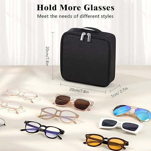 Miniatura 3 de MoKo Estuche organizador de lentes de sol, estuche de viaje para múltiples pares, caja de almacenamiento ajustable para gafas, soporte para gafas de