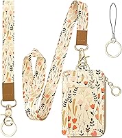 Vista 22 de bolimoss Cordón con cartera, funda de identificación con cremallera y cordón, soporte para credencial, cartera con cordón para mujer, cartera
