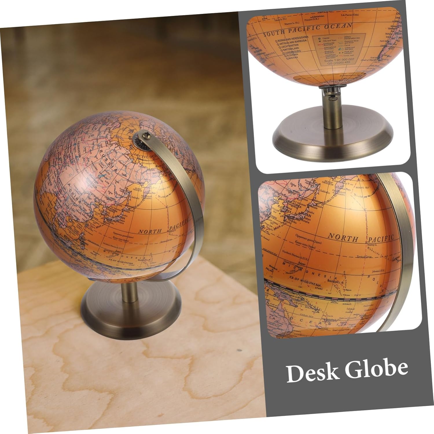 Elegant European Style Globe Ornament Tabletop Decor for Home Office Compact Geography Teaching Aid for Living Room Parties