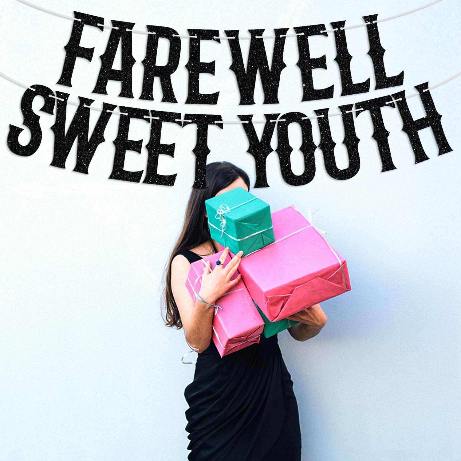 „Abschied Sweet Youth“ Geburtstagsbanner – Für 20/30/40/50. Geburtstag, Wimpelkette Mit Glitzer