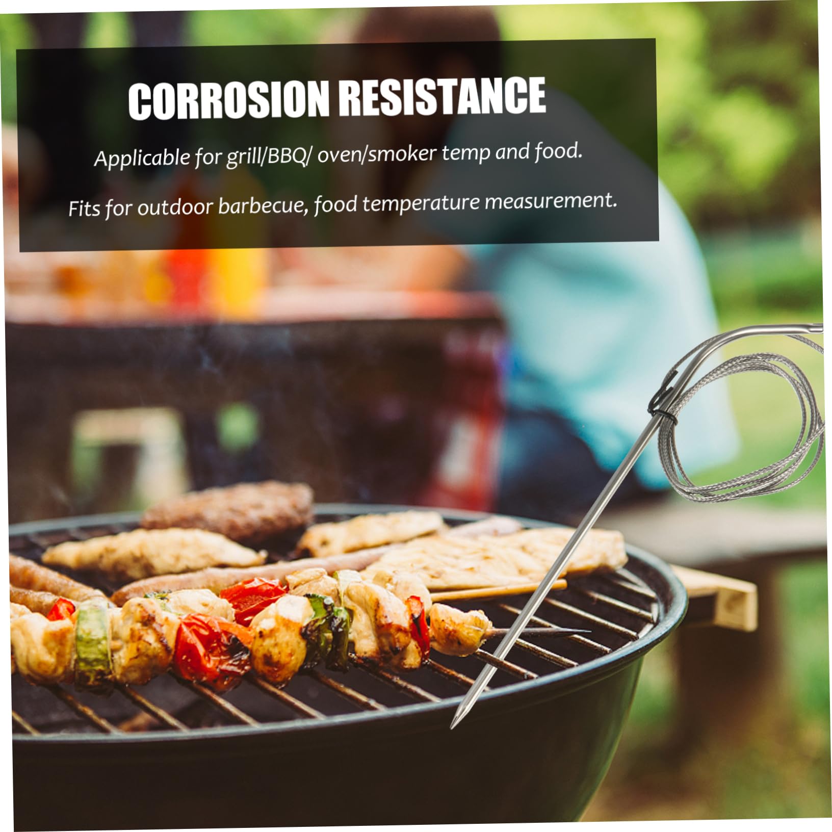 VALICLUD Kabelloses Digitales Grill und Bratenthermometer mit Fernüberwachung Backofenthermometer Großer Beleuchteter LCD Bildschirm Vorprogrammierte Garstufen Alarmfunktion für Bbq und