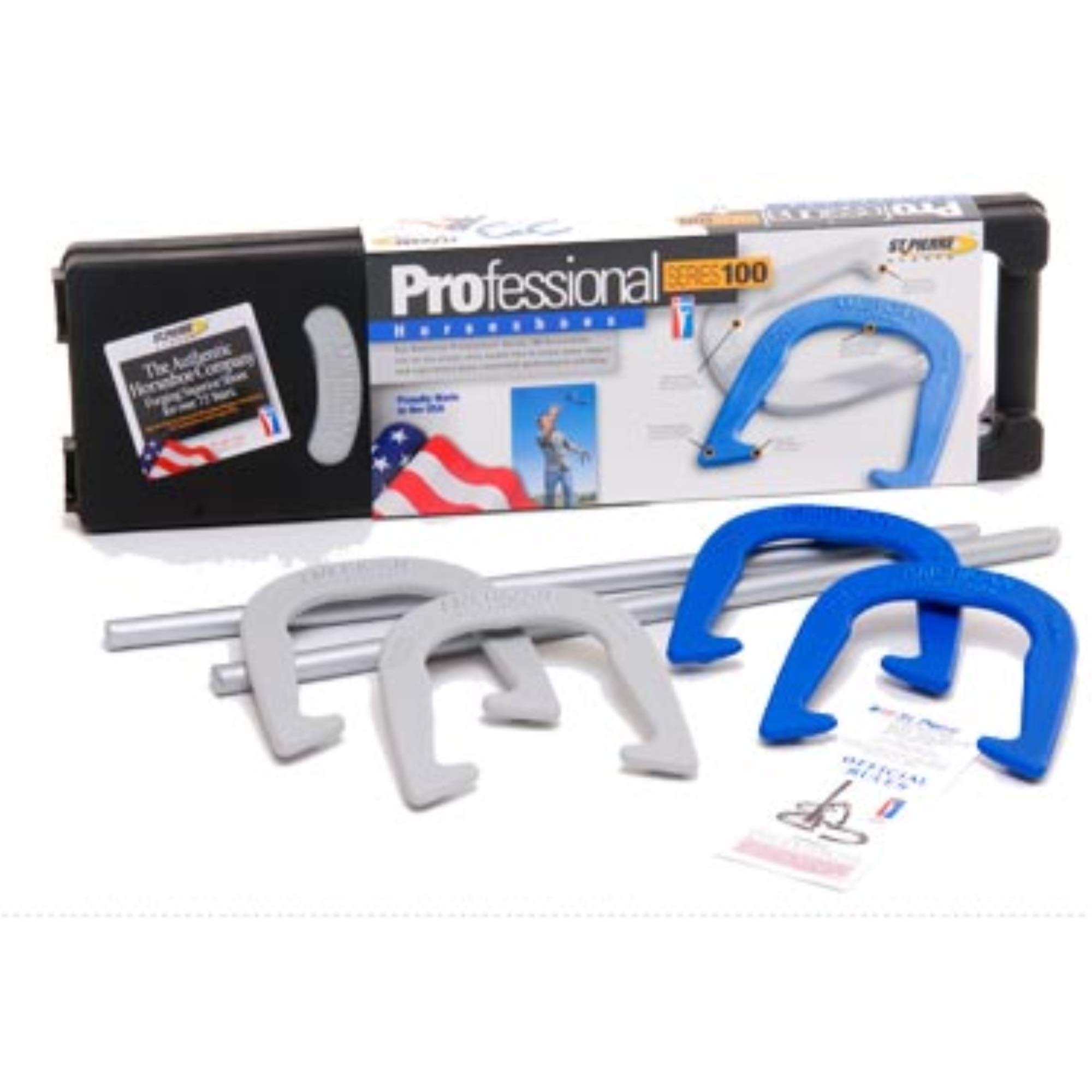 (Blue and Gray) - St. Pierre American Professional Horseshoe Set