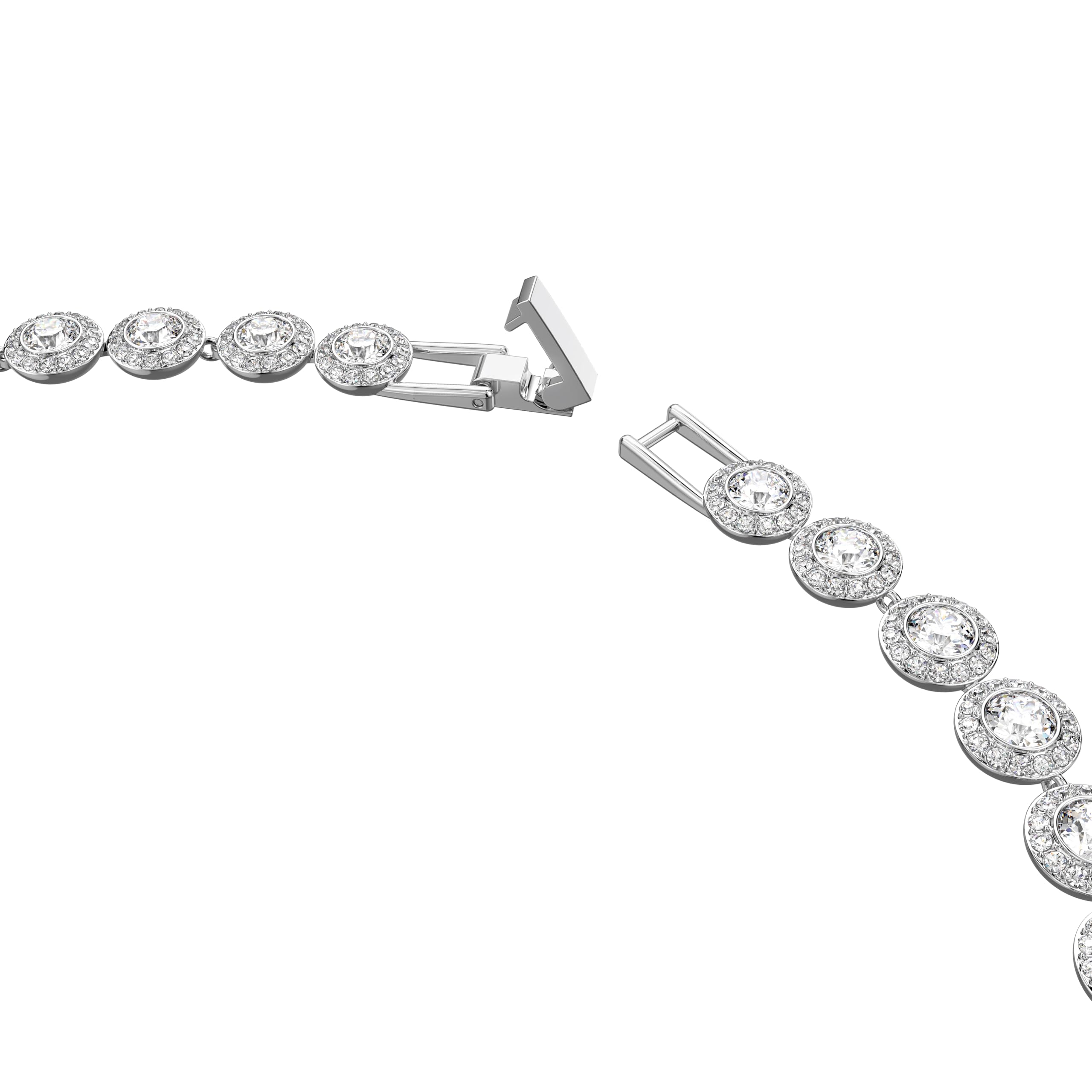 Swarovski Crystal Authentic Angelic All Around Set di collana, bracciale e orecchini, bianco, finitura rodio- gioielli da donna ipoallergenici scintillanti - collezione di gioielli in cristallo senza