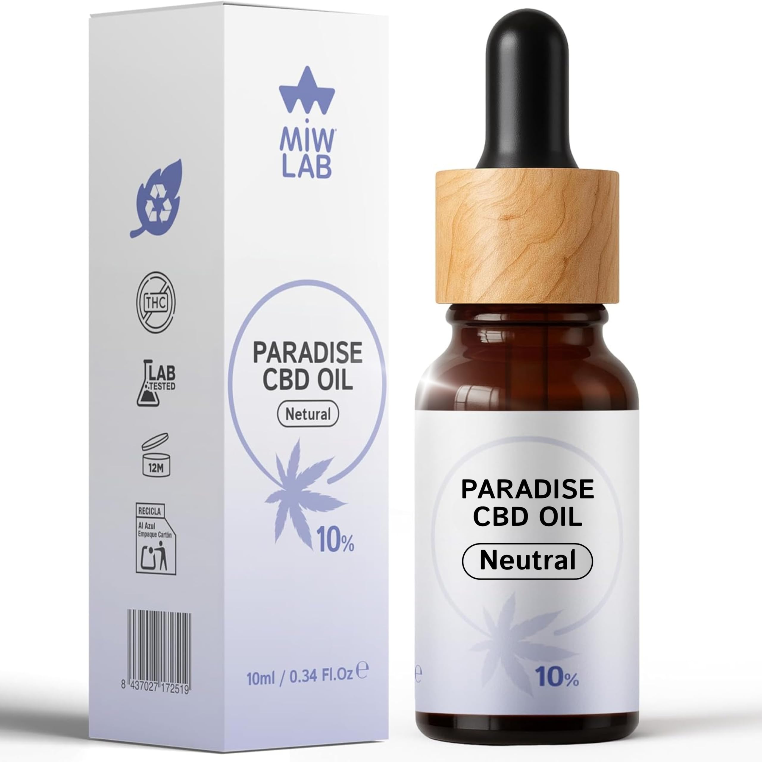 Paradise Aceite 10% CBD Relajante Natural para Gatos y Perros Hecho en España 240 Gotas Calmantes con Cannabidiol Tranquilizante de Ansiedad Dolor y Recuperación del Apetito Digestión y Articulaciones