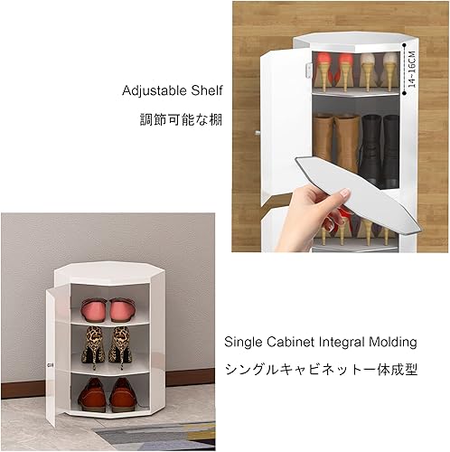 Miniatura 4 de Zapatero giratorio de metal, zapatero de esquina giratoria, zapatero redondo de pie, estante de zapatos que ahorra espacio, organizador para