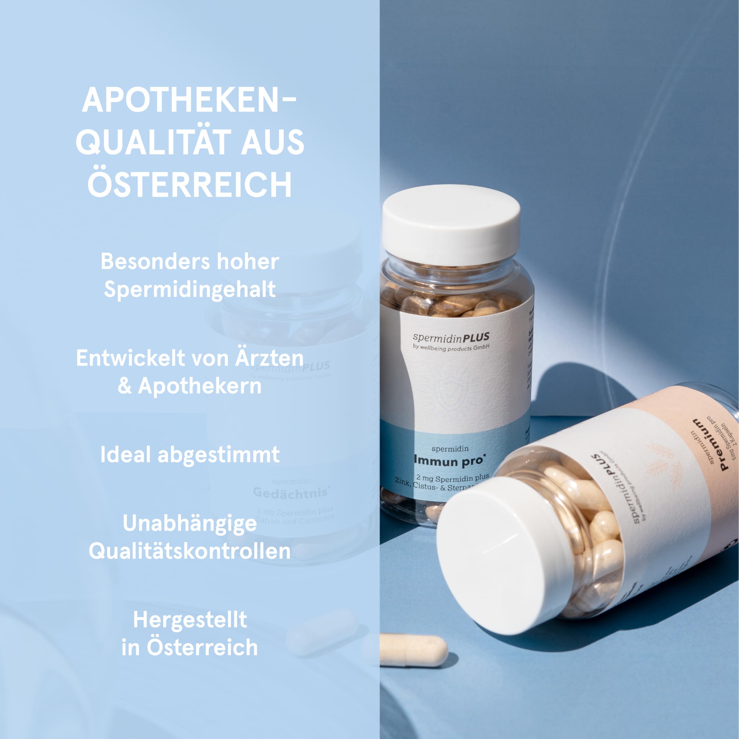 Spermidin Kapseln Ursprung - 3,0 mg Spermidin in reiner Apothekenqualität | Natürlicher Weizenkeimextrakt | Spermidine hochdosiert & vegan | Ausgezeichnete Bioverfügbarkeit | spermidinPLUS