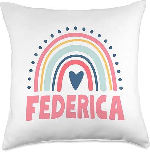 Federica Name Custom Woman Myth Legend Pink Birthday Party Throw Pillow, 18x18, Multicolor