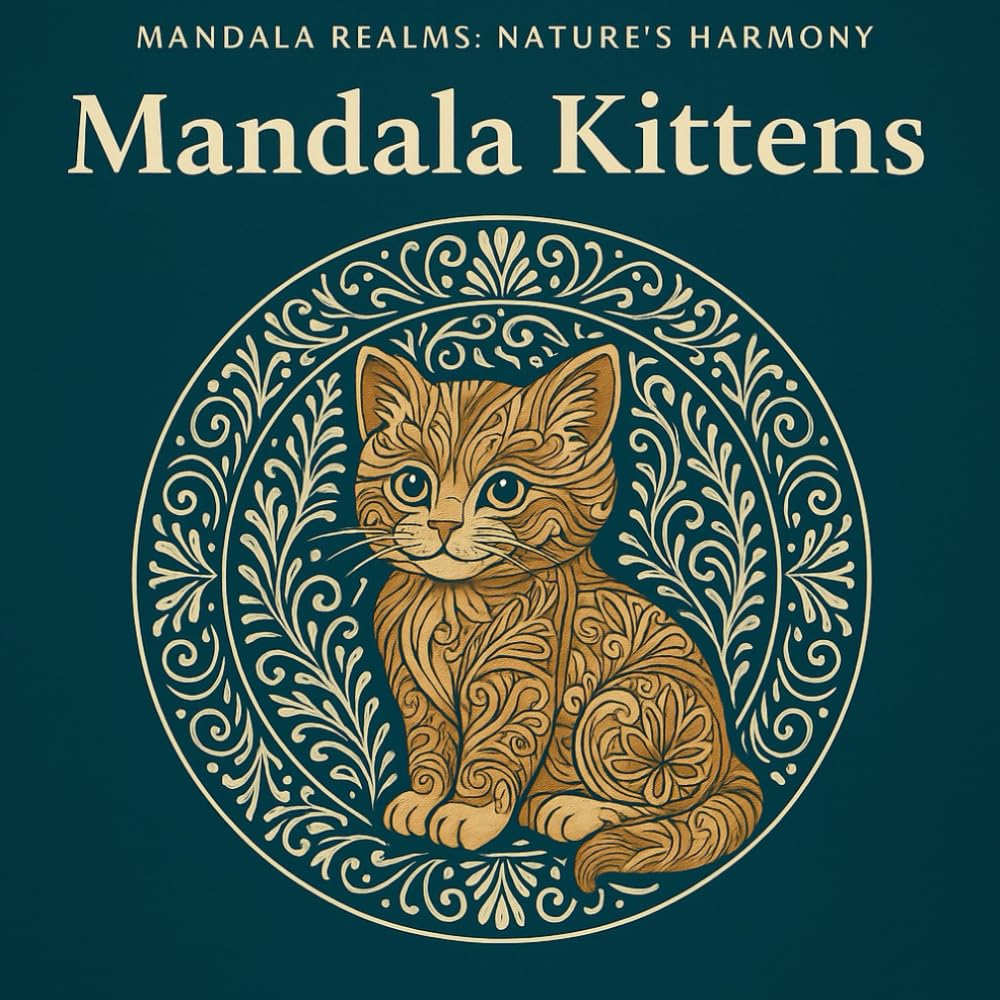 Mandala Kittens: An Adorable Kitten Mandala Colouring Book for Adults and Teens: Cute Baby Cats, Playful Mandalas & Relaxing Line Art for Stress Relief, Mindfulness and Creative Calm (Mandala Realms)