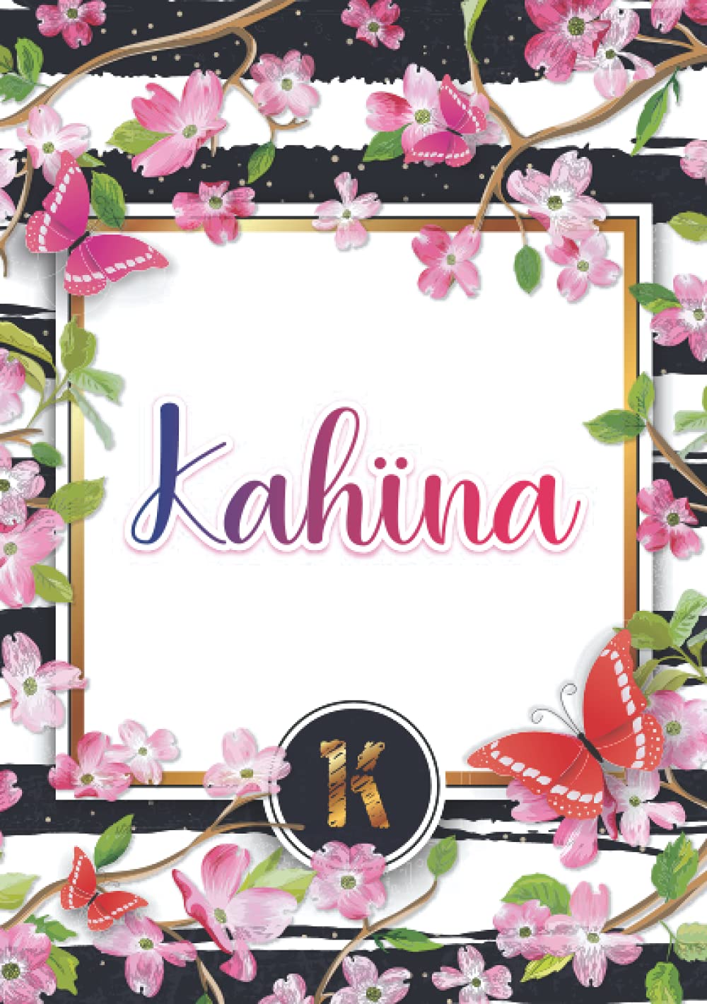 Kahïna: Carnet de notes A5 | Prénom personnalisé Kahïna | Monogramme : K | Cadeau d'anniversaire pour fille, femme, maman, copine, sœur ... | 120 pages lignée, Petit Format A5 (14.8 x 21 cm)