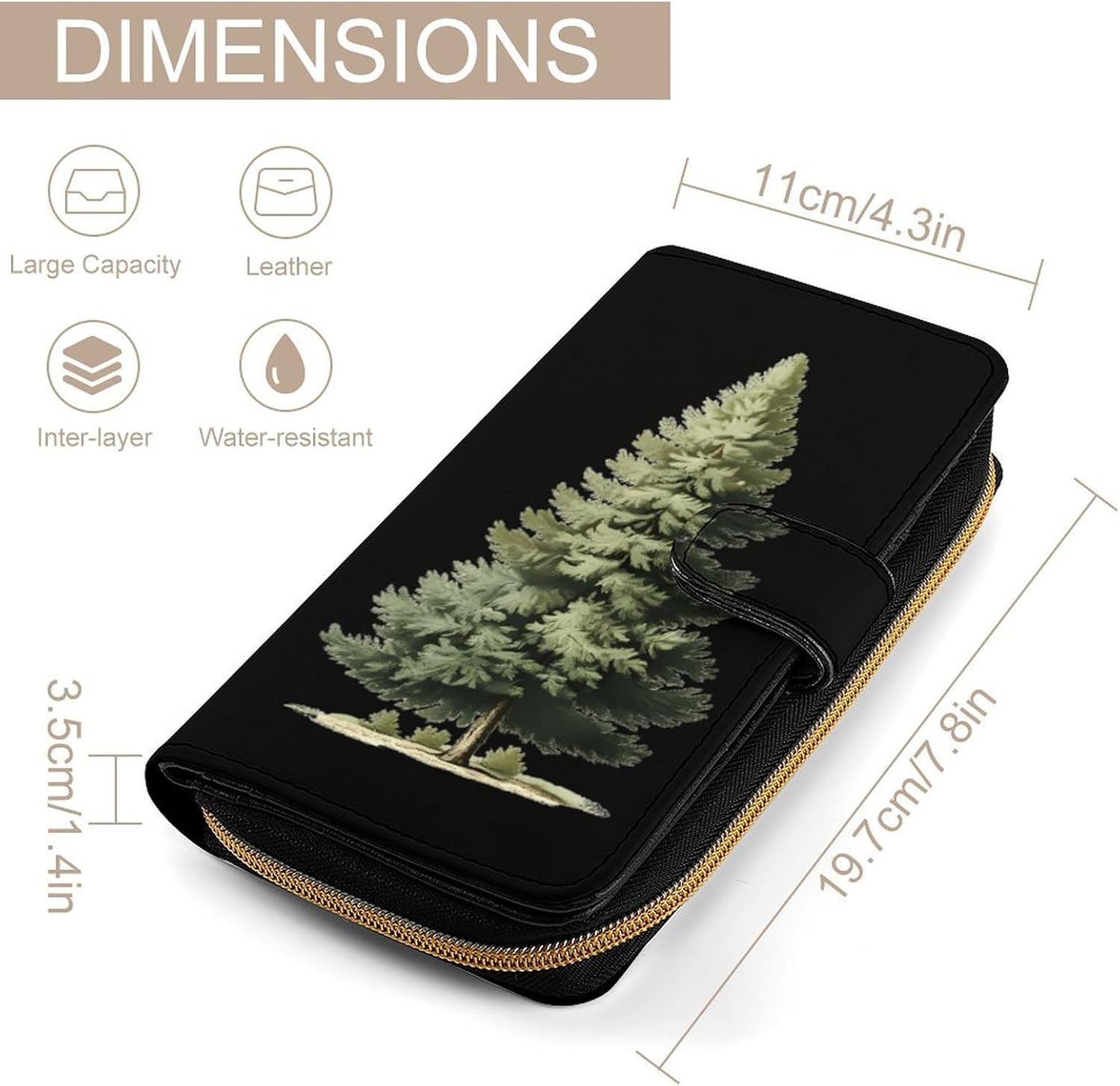 Alpine Pine Tree Women's Long Wallets Leather Purse Fold Clutch Credit Card Holder