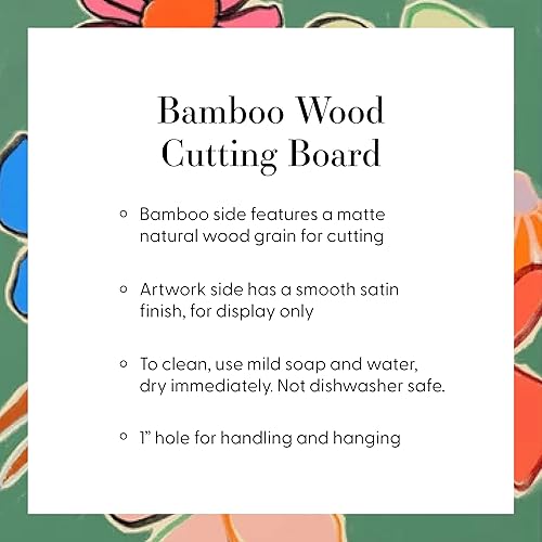 Miniatura 3 de Society6 Tabla de cortar de bambú - Decoración de cocina por Emanuela Carratoni - Tablas de cortar únicas para cocina, 16 x 10.5 x 0.5 pulgadas,