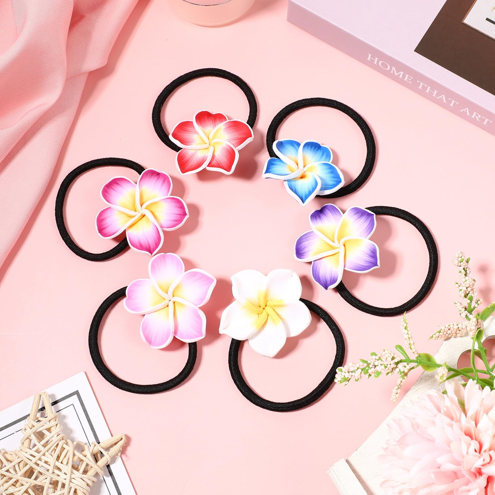 Lurrose Black Hair Clips 12PCS Hawaii Hair Tie - Image 2